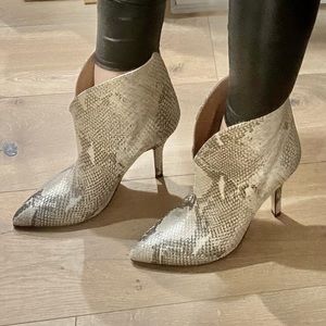 NWOT Paris Texas Lame Python Embossed Stiletto Boots